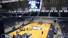 A view from the upper level student section