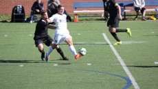 Forward David Goldsmith passes the ball during Butler's upset over #11 Providence. 
