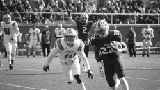 Receiver Marquese Martin-Hayes runs towards the end zone in the Butler win over Morehead State.