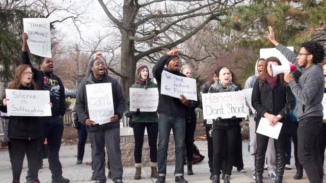 Campus groups host demonstration about racial tensions