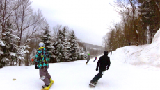 Members of the Ski and Snowboarding Club at Seven Springs Mountain Resort in Pennsylvania (Photo courtesy of Butler University Ski and Snowboarding Club Facebook Page)