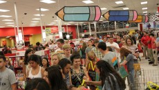 Crowds of students entering Target. Photo by Amy Street