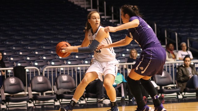 Belle Obert (25) recorded a triple double with 12 points, 11 rebounds, and 10 blocks, while adding 6 steals and 4 assists for good measure. (Photo by Jimmy Lafakis)