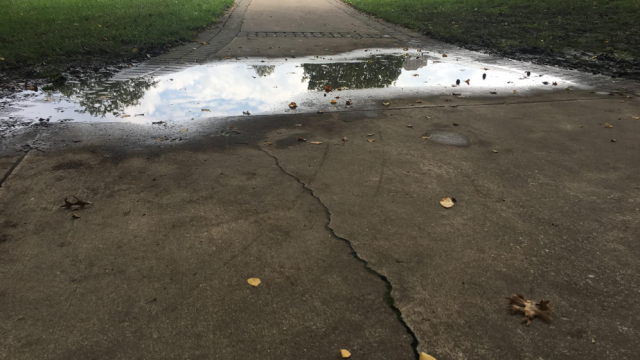 Puddles cause issues getting to class for Butler students