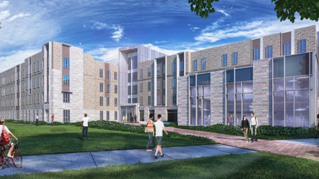 Schwitzer Hall construction begins