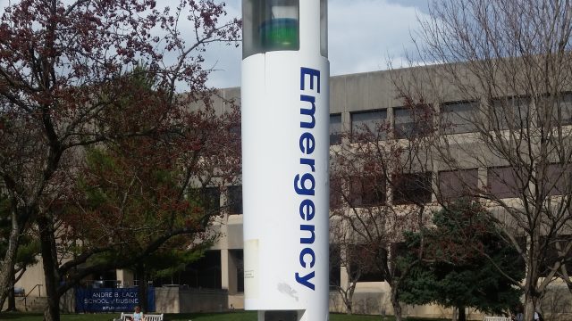 Emergency poles ensure safety on campus