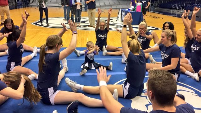 Young girl battling cancer joins Butler University’s cheer team