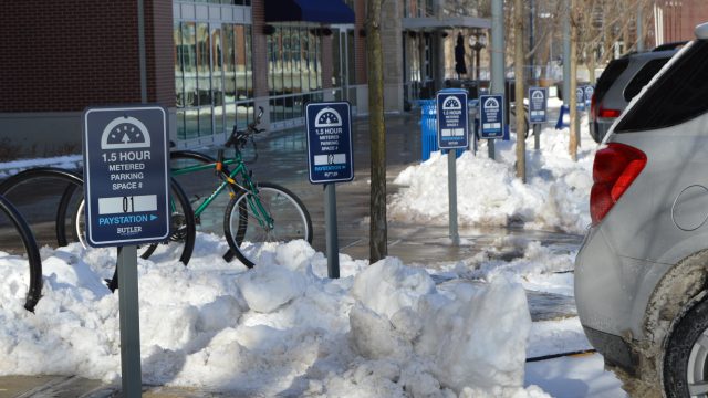 Parking meters installed outside Sunset Avenue restaurants
