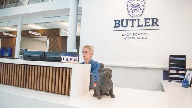 Beth Falkenbach: First face at the front desk of Lacy School of Business
