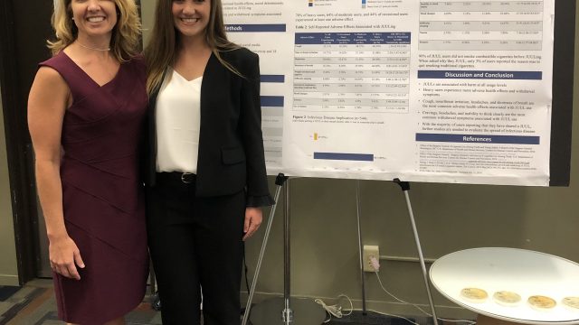 Butler University student Sarah Knight and professor Amy Peak conduct research on the effects of Juuling