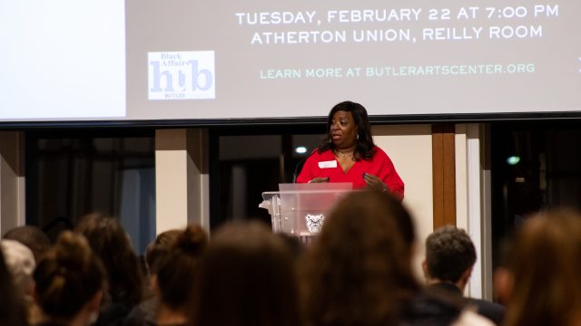 Dr. Tina Harris speaks at the Visiting Black Intellectual Series