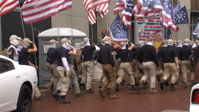 White nationalist group marches near campus