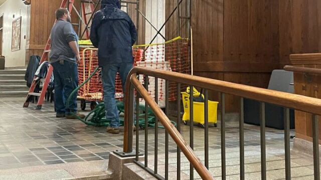 Jordan Hall rain damage, renovation in the works