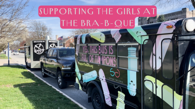 Supporting the girls at the Bra-B-Que