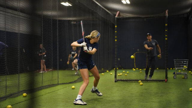 Softball swings for the fences